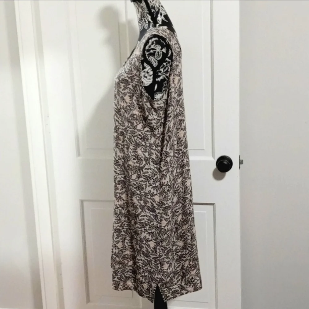 🖤VTG Flax by Jeanne Engelhart🖤 - Black/Tan Floral Print Sleeveless Dress - Picture 7 of 14